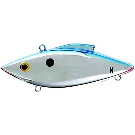 Bill Lewis Kmg25B KnockNTrap Lipless Crankbait, 3 12, 34 Oz Chrome Blue Back, Sinking BLF-KMG25B